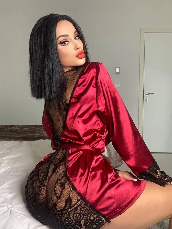 Open Back Lace Babydoll - S/M/L/XL/2XL-0